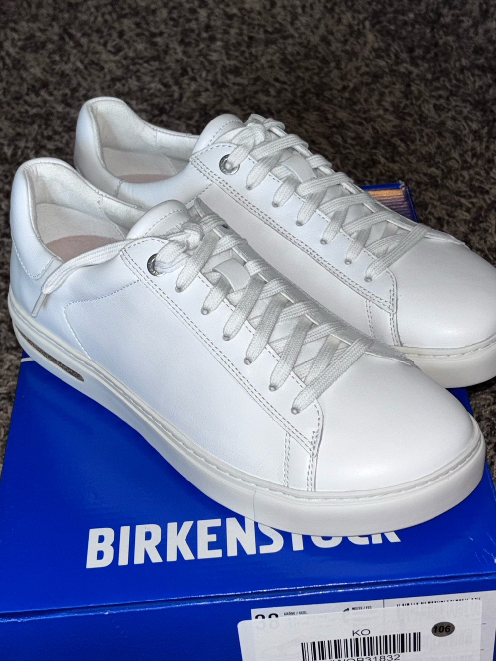 Birkenstock Bend Low Natural Leather White EU 38 US Women’s size 7 Shoes